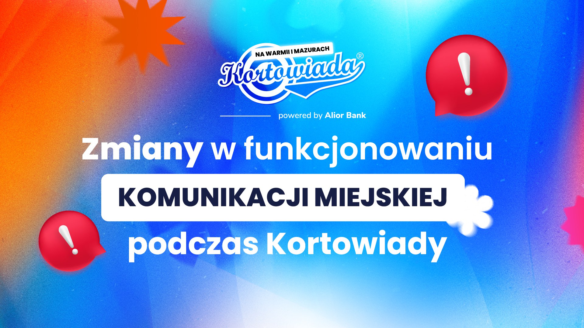 Zmiany w komunikacji miejskiej podczas Kortowiady 2026