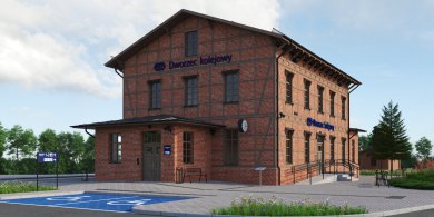 Artykuł: Będzie poczekalnia, biblioteka i sala ślubów. Przebudowa dworca w Gronowie Elbląskim coraz bliżej [WIZUALIZACJE]