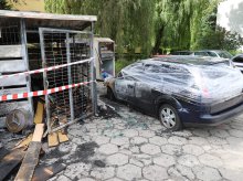 Pożar wiaty śmietnikowej przy ul. Jasnej to nie wyjątek. Od maja w Olsztynie doszło do 19 podobnych zdarzeń [ZDJĘCIA, WIDEO]