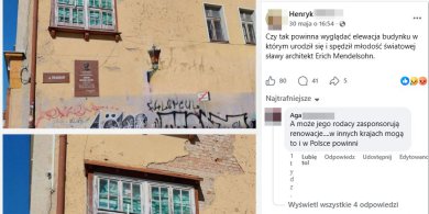 Artykuł: Olsztyn. Budynek upamiętniający Ericha Mendelsohna wymaga remontu. Kto powinien się tym zająć?
