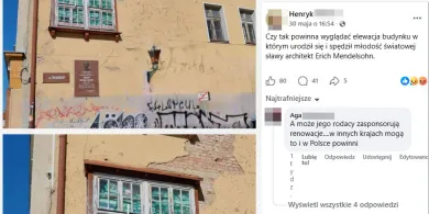 Olsztyn. Budynek upamiętniający Ericha Mendelsohna wymaga remontu. Kto powinien się tym zająć?