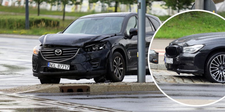Artykuł: Os. Generałów. 28-latka kierująca BMW wjechała na czerwonym świetle. Zderzyła się z innym pojazdem [ZDJĘCIA]