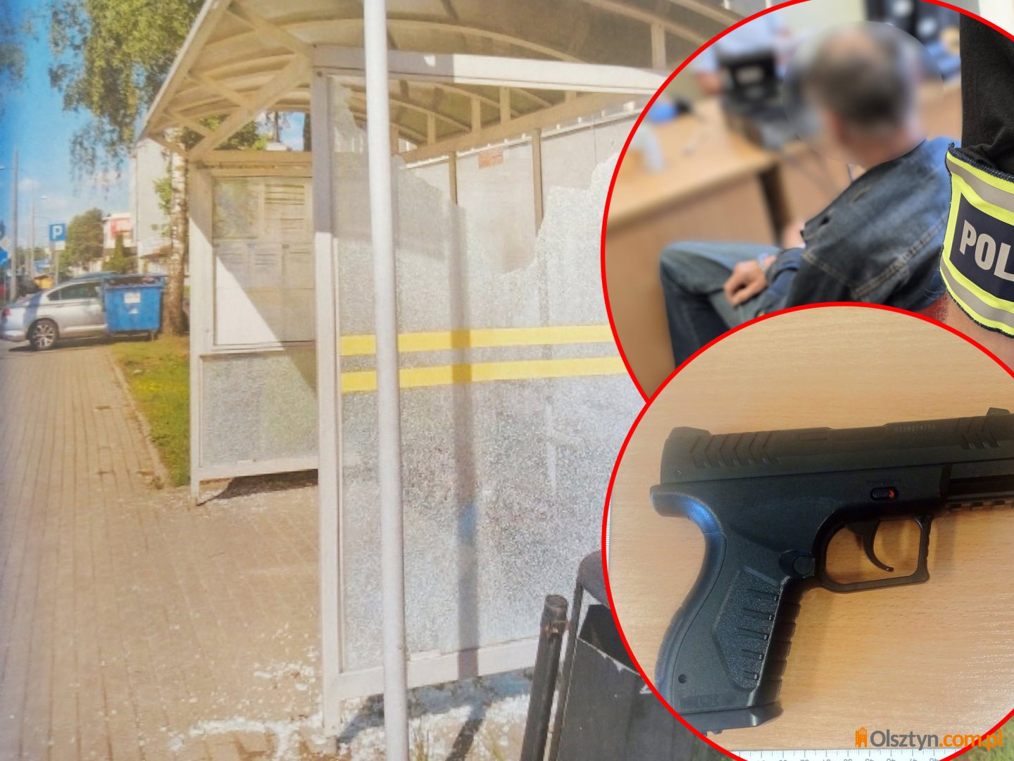 Olsztyn. Strzelał z wiatrówki w przystanek autobusowy przy ul. Lubelskiej [ZDJĘCIA]