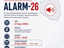 "Alarm-26". Ćwiczenia systemu alarmowego już jutro