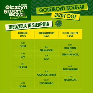 Zbliża się XII Olsztyn Green Festival. Wystąpią m.in. Pezet, Vito Bambino i Kayah [PEŁNY LINE-UP]