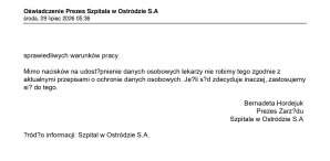 Ostródzki szpital płaci lekarzom 1600 zł za godzinę. Dane ujawnił dopiero pod presją sądu i mediów