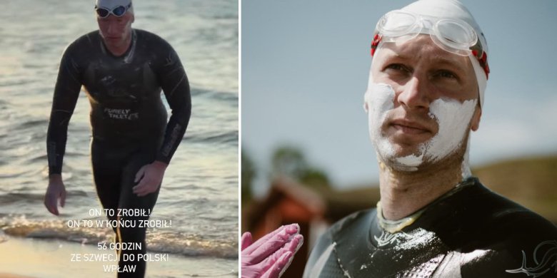 Artykuł: Bartek Kubkowski przepłynął Bałtyk wpław. 31-latek z Giżycka wspierał Cancer Fighters