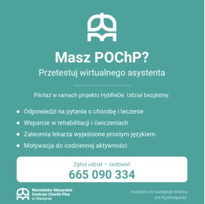 AI wesprze chorych na POChP. Warmińsko-Mazurskie Centrum Chorób Płuc w Olsztynie szuka 10 chętnych do pilotażu