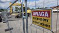 Prace budowlane prowadzone przy ul. Grunwaldzkiej w Olsztynie