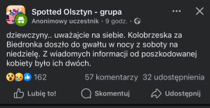 "Gwałt na ul. Kołobrzeskiej w Olsztynie". Wiemy, jak było naprawdę