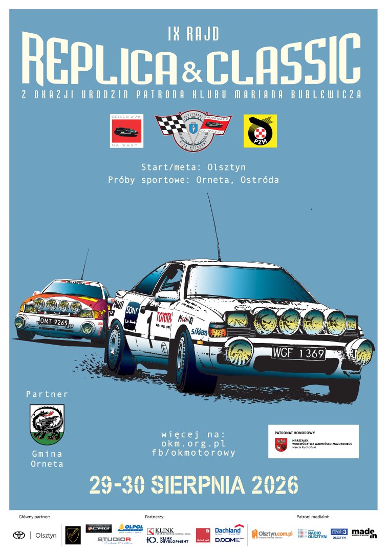 Od Olsztyna, przez Ornetę, do Ostródy. IX Rajd Replica&Classic wraca na drogi regionu [PROGRAM]