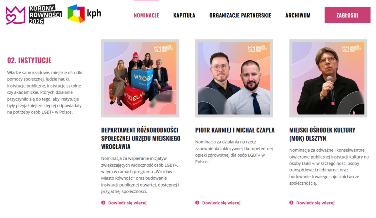 MOK Olsztyn z nominacją do Koron Równości!