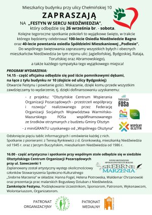 „Festyn w sercu Niedźwiedzia”. Mieszkańcy os. Podleśna zapraszają na wyjątkowe spotkanie pokoleń [PROGRAM]