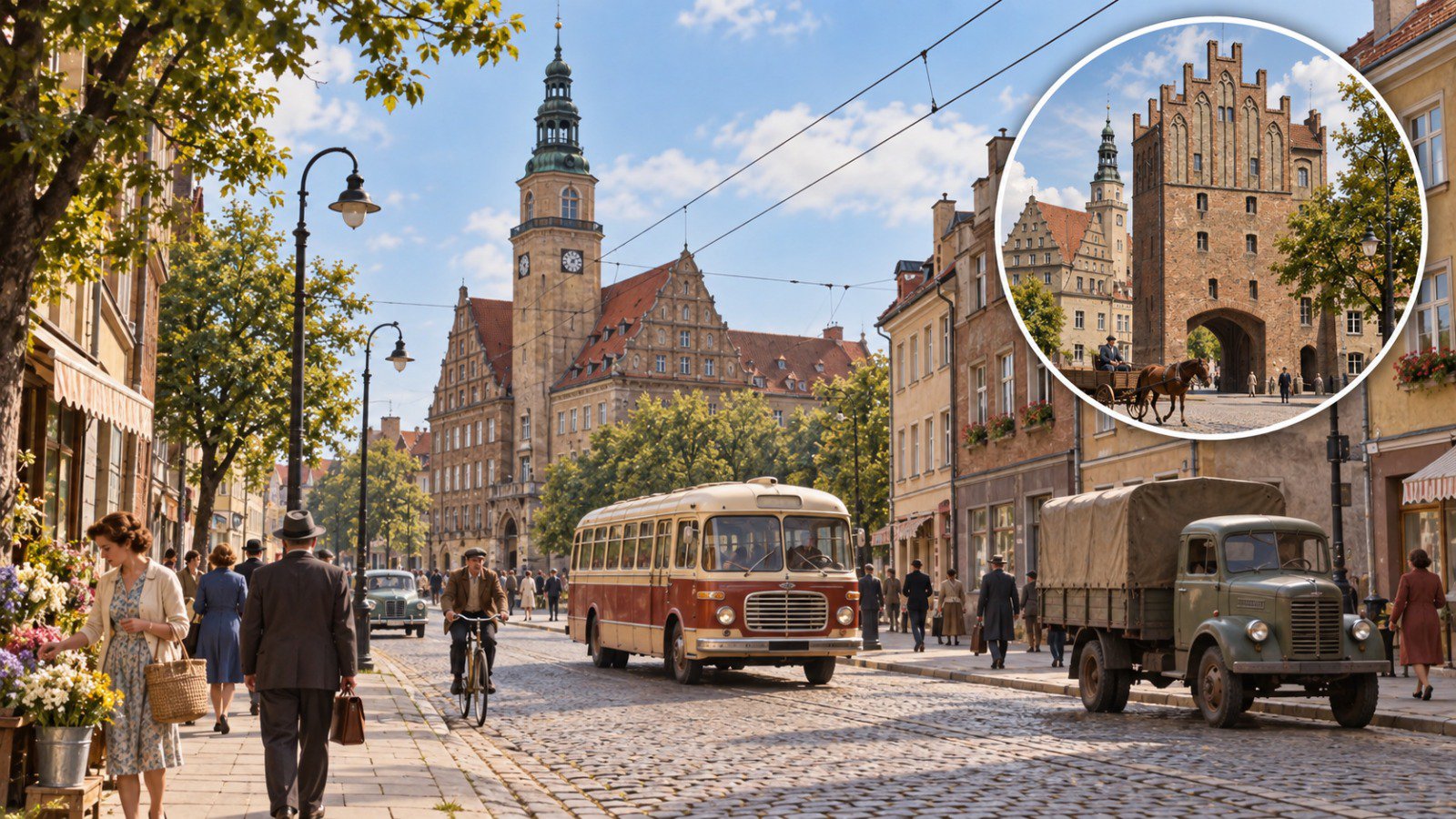 Olsztyn sprzed lat „ożył” dzięki sztucznej inteligencji. Wybierz się na powojenny spacer po mieście