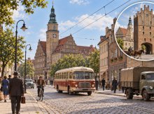 Olsztyn sprzed lat „ożył” dzięki sztucznej inteligencji. Wybierz się na powojenny spacer po mieście