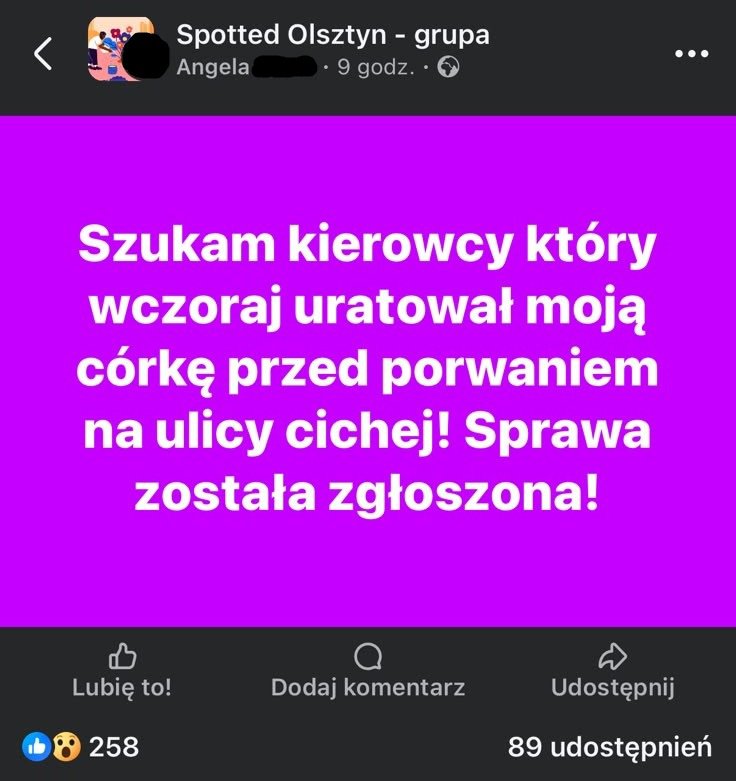 „Szukam kierowcy, który uratował moją córkę przed porwaniem”. Wiemy, co naprawdę wydarzyło się przy ul. Cichej