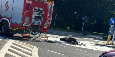 Artykuł: Groźne zdarzenie przy szpitalu miejskim w Olsztynie. 77-latek nie ustąpił pierwszeństwa motocykliście