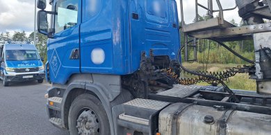 Artykuł: Kontrola ciężarówki na wyjeździe z Olsztyna. Ujawnili naruszenia warte 12 tys. zł