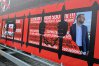 Wizerunki władz i hasła o policji. Nietypowa instalacja centrum Olsztyna