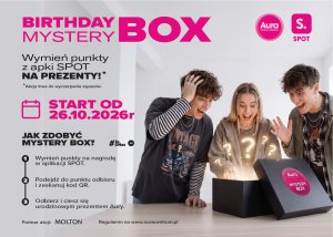 Urodzinowe Mystery Boxy w Aurze Centrum Olsztyna! Odkryj tajemnicze pudełko z nagrodą i świętuj z aplikacją SPOT