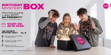 Artykuł: Urodzinowe Mystery Boxy w Aurze Centrum Olsztyna! Odkryj tajemnicze pudełko z nagrodą i świętuj z aplikacją SPOT