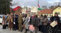 Uczniowie technikum nr 8 w Olsztynie podczas manifestacji