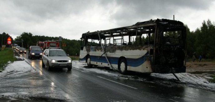 Spłonął autobus PKS relacji Kraków-Olsztyn