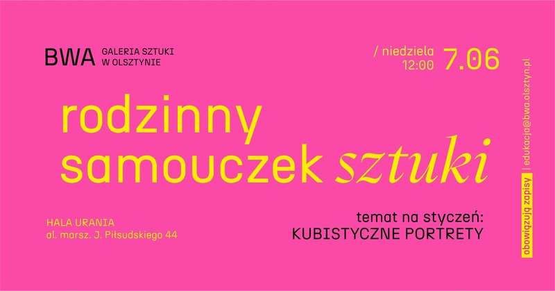 Rodzinny Samouczek Sztuki. Kubistyczne portrety - Olsztyn