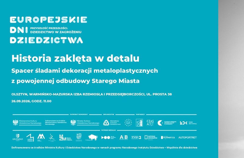 Historia zaklęta w detalu – spacer śladami dekoracji metaloplastycznych z powojennej odbudowy Starego Miasta - Olsztyn